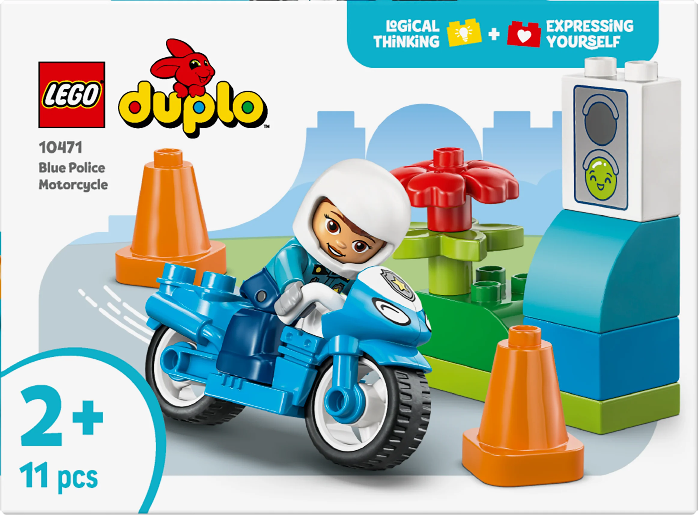 LEGO 10471 DUPLO Town Blue Police Motorcycle - Image 3
