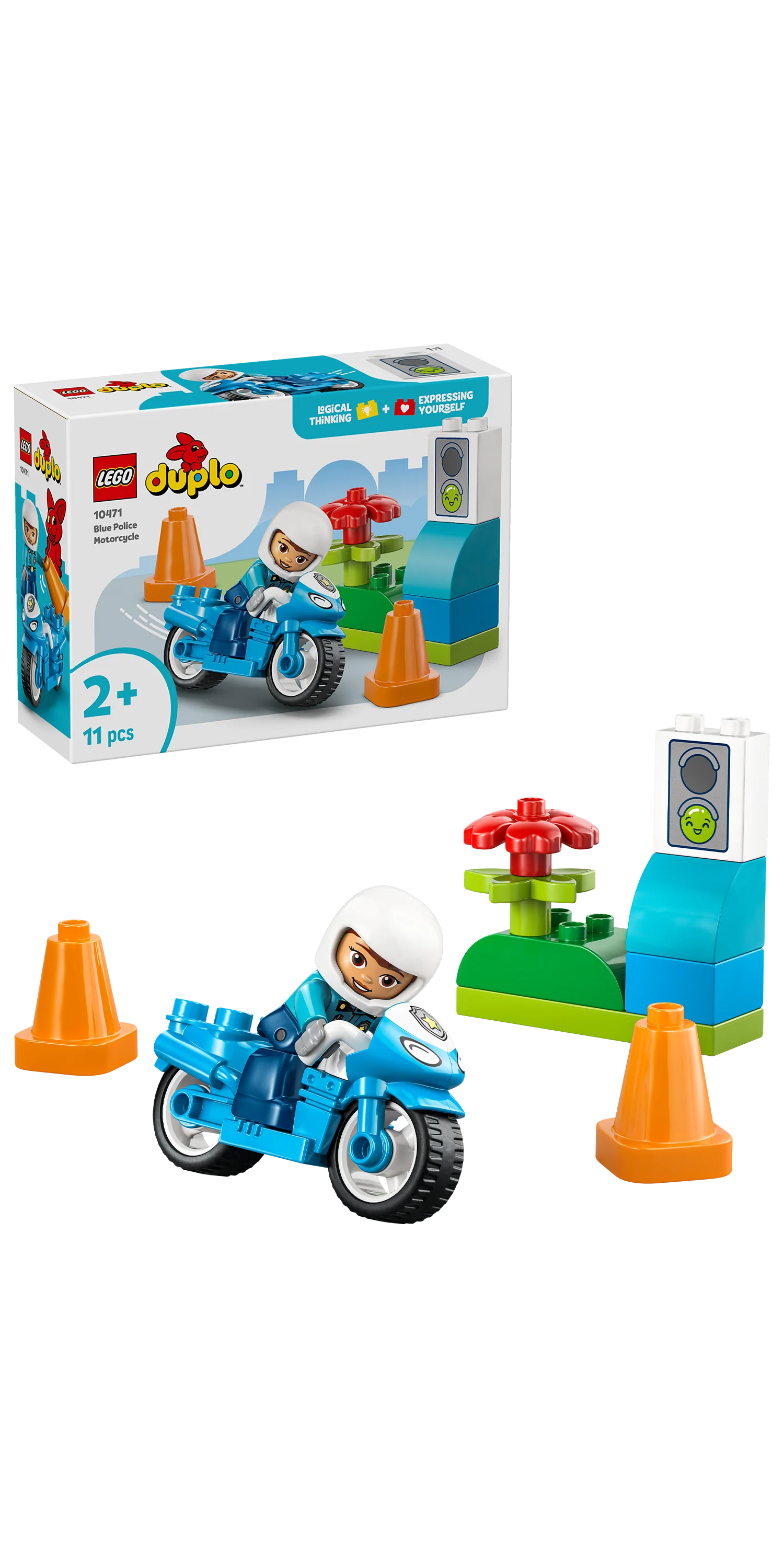LEGO 10471 DUPLO Town Blue Police Motorcycle - Image 4