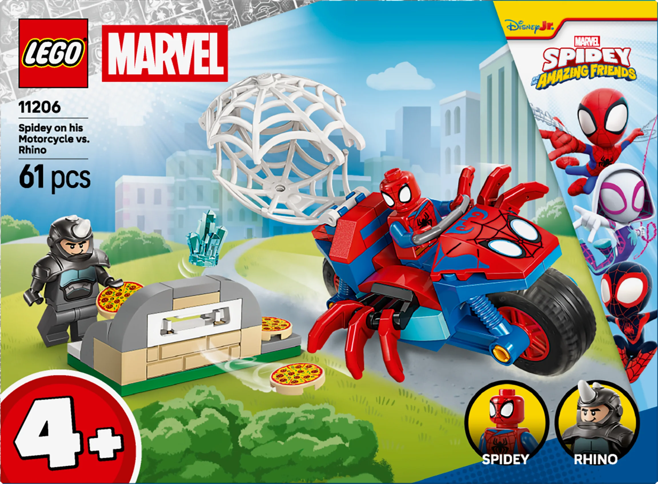LEGO 11206 Marvel Spidey And His Amazing Friends Spidey on his Motorcycle vs. Rhino - Image 3