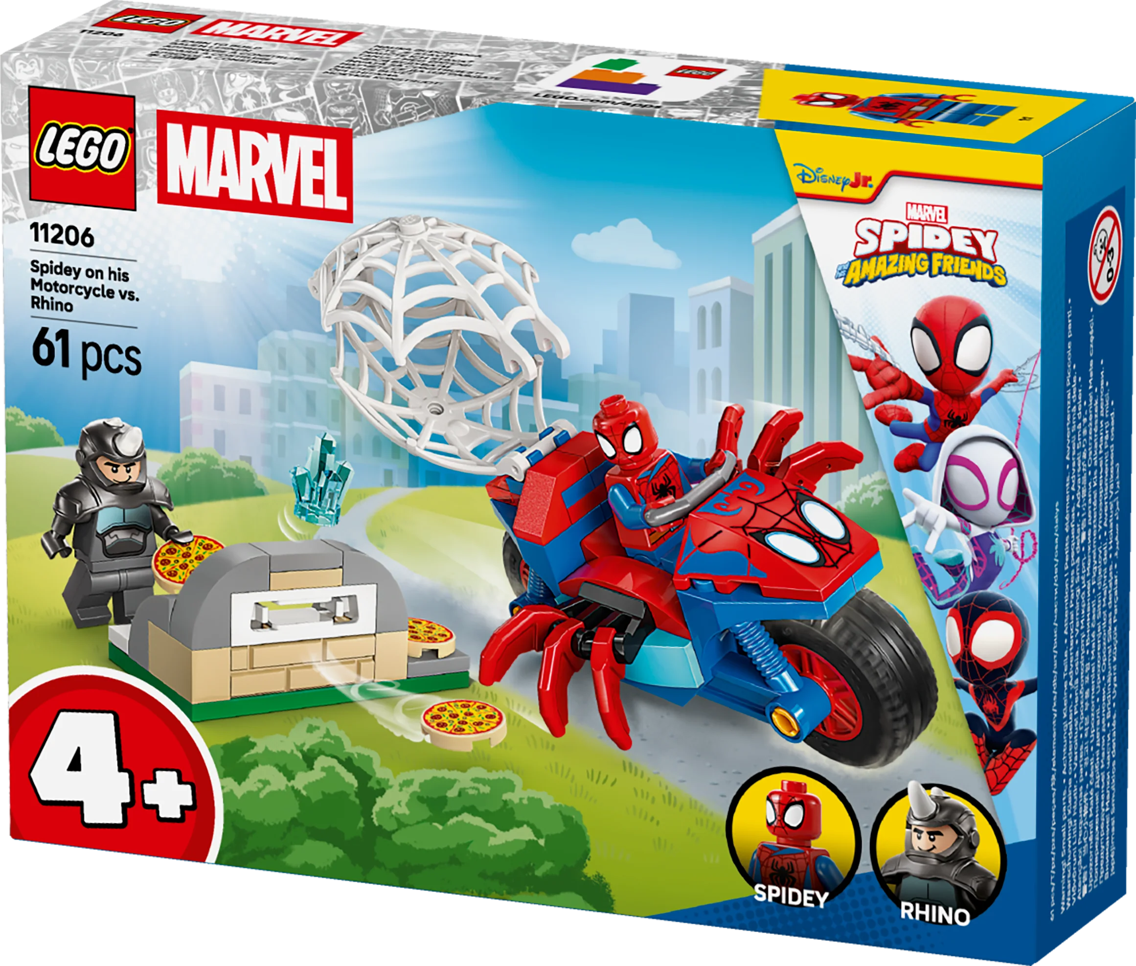 LEGO 11206 Marvel Spidey And His Amazing Friends Spidey on his Motorcycle vs. Rhino - Image 4