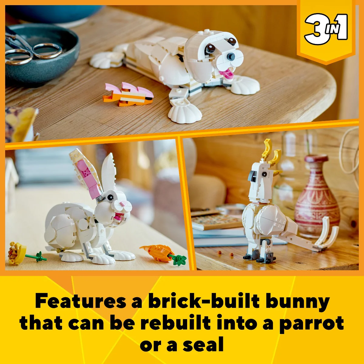 LEGO 31133 Creator 3in1 White Rabbit Toy Animal Figures Set - Image 12
