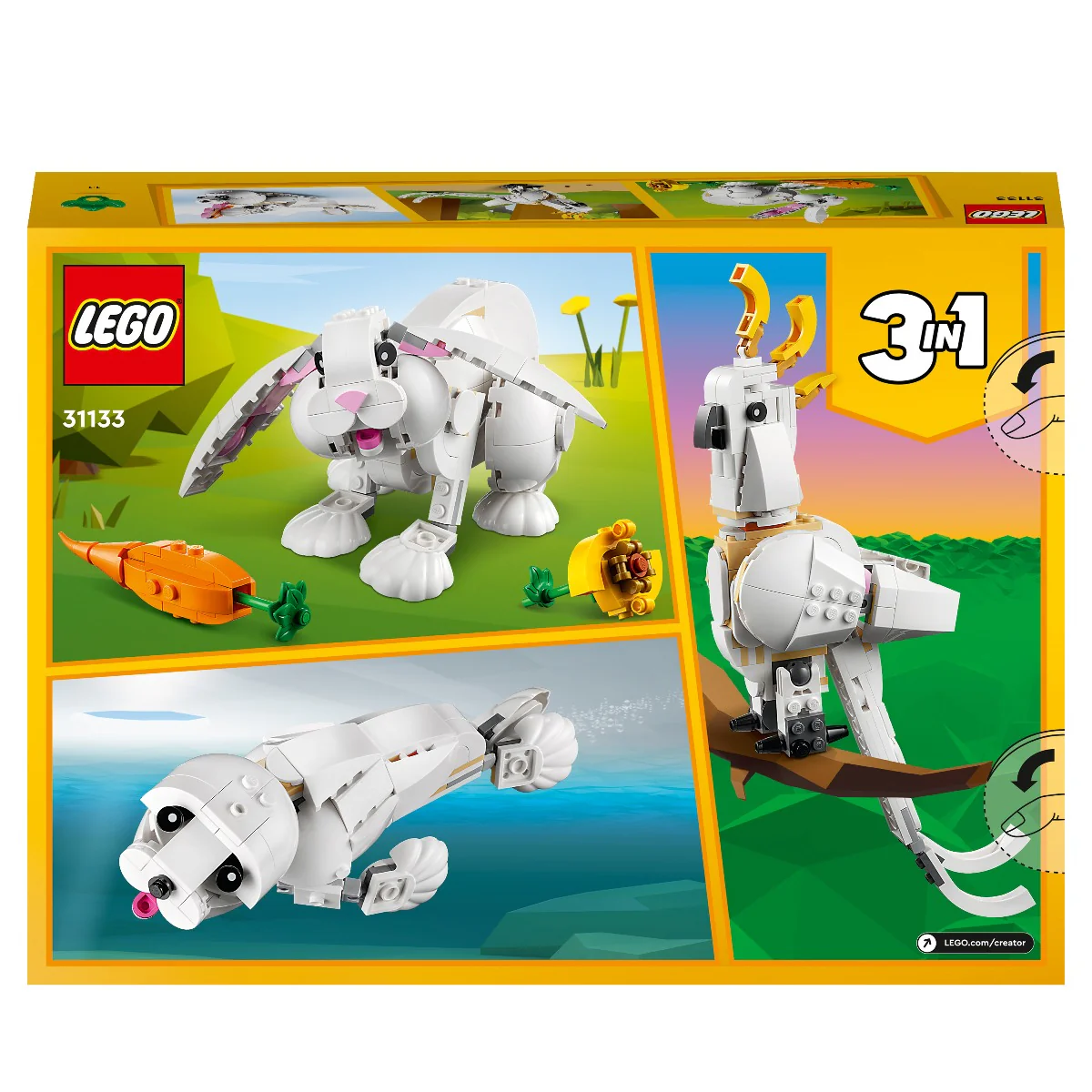 LEGO 31133 Creator 3in1 White Rabbit Toy Animal Figures Set - Image 13