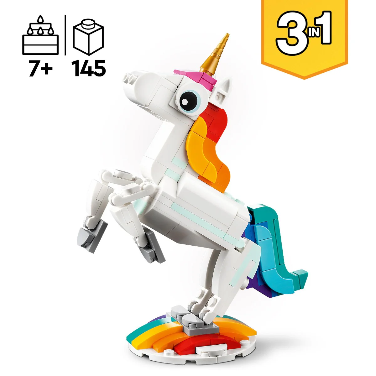 LEGO 31140 Creator 3 in 1 Magical Unicorn Toys Animal Playset - Image 3