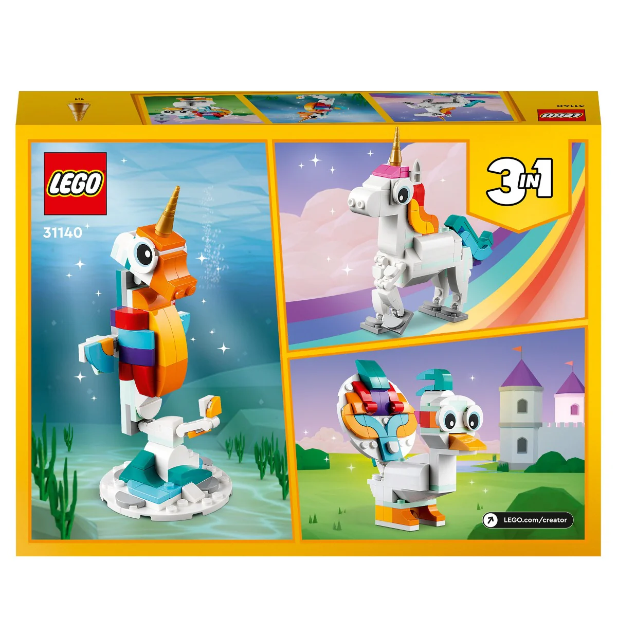 LEGO 31140 Creator 3 in 1 Magical Unicorn Toys Animal Playset - Image 8