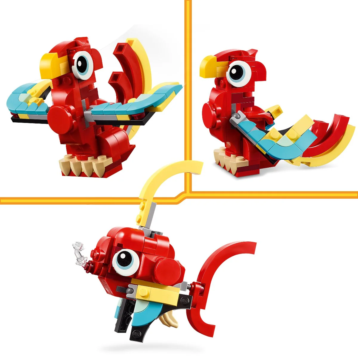 LEGO 31145 Creator 3in1 Red Dragon Set Toy with Animal Figures - Image 5