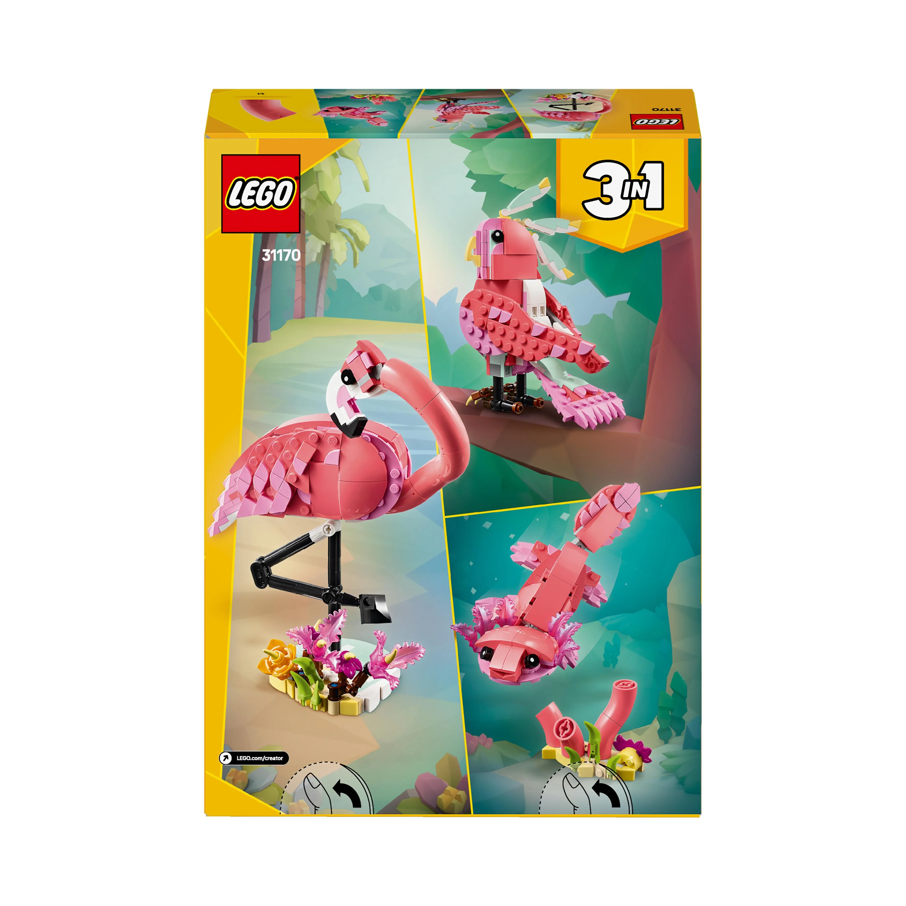 LEGO 31170 Creator 3in1 Wild Animals: Pink Flamingo Animal Toy Set - Image 8