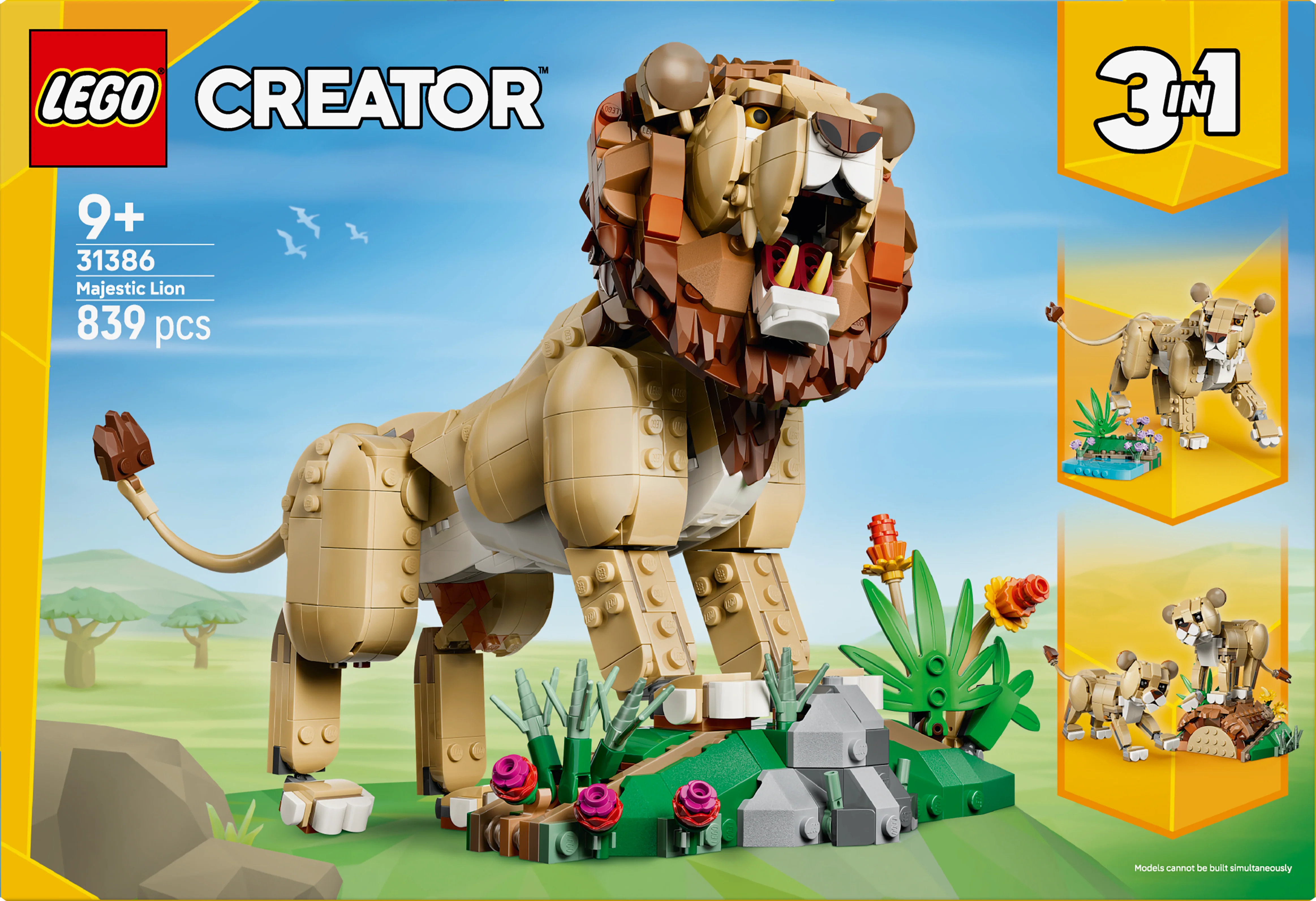 LEGO 31386 Creator 3 in 1 Wild Animals: Majestic Lion Toy