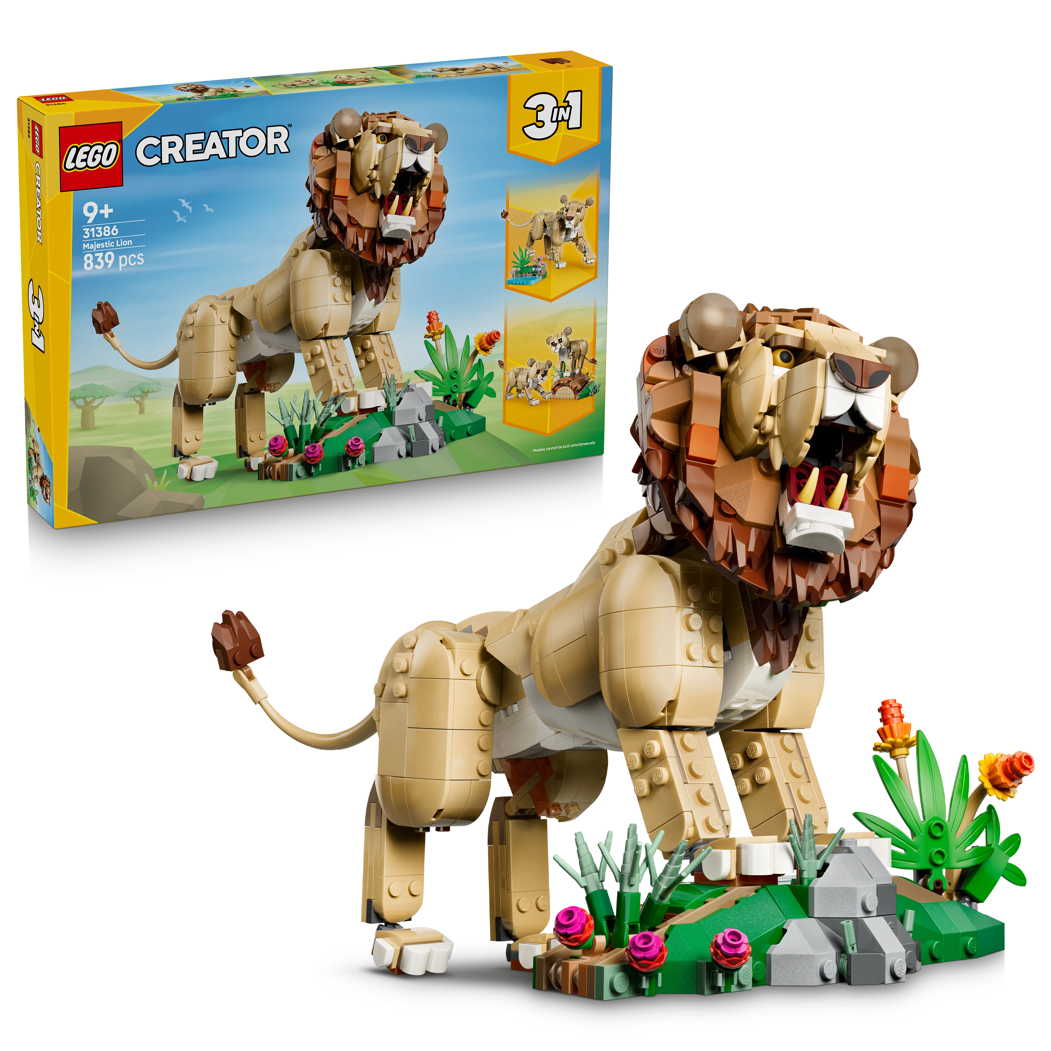 LEGO 31386 Creator 3 in 1 Wild Animals: Majestic Lion Toy - Image 2