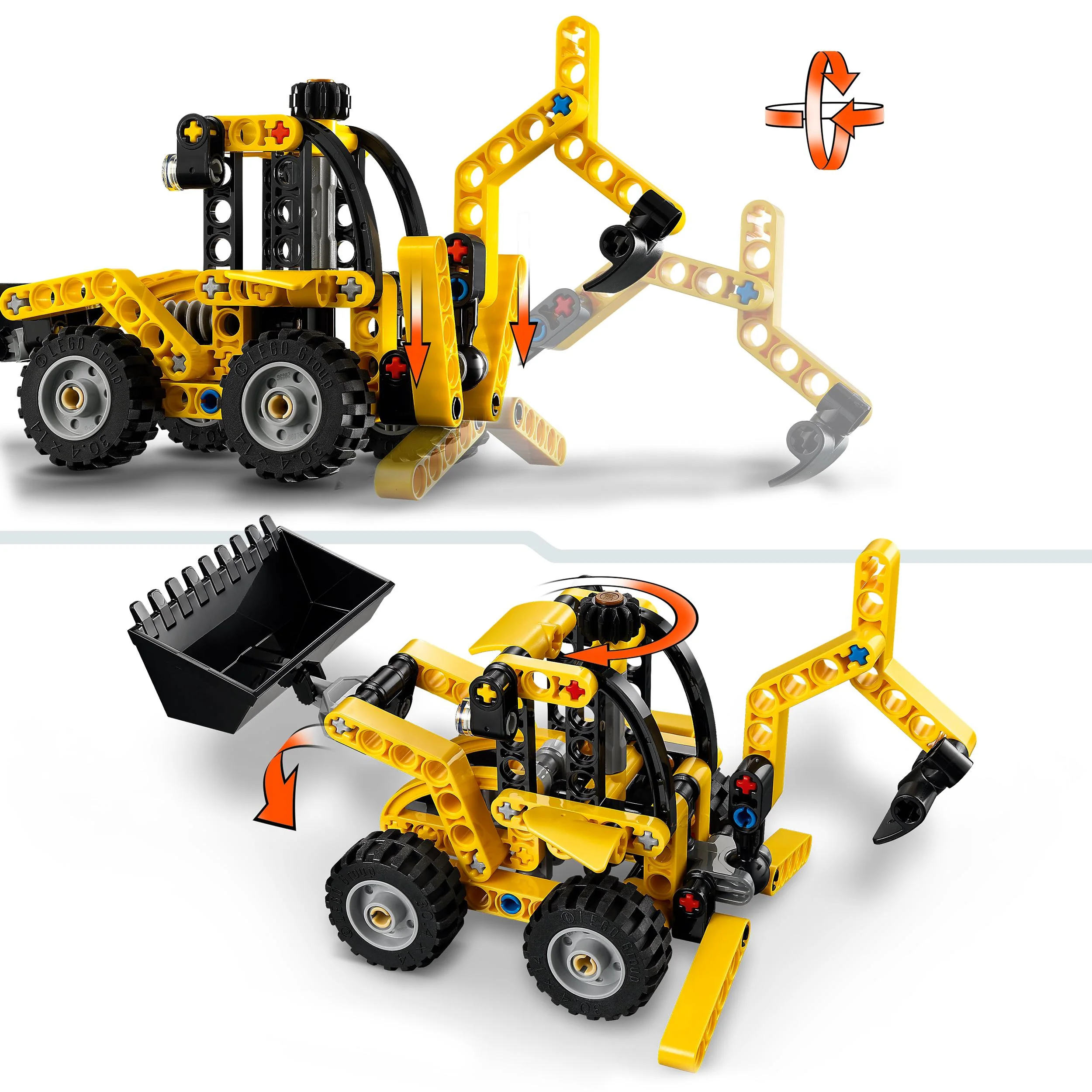 LEGO 42197 Technic Backhoe Loader Construction Vehicle - Image 4