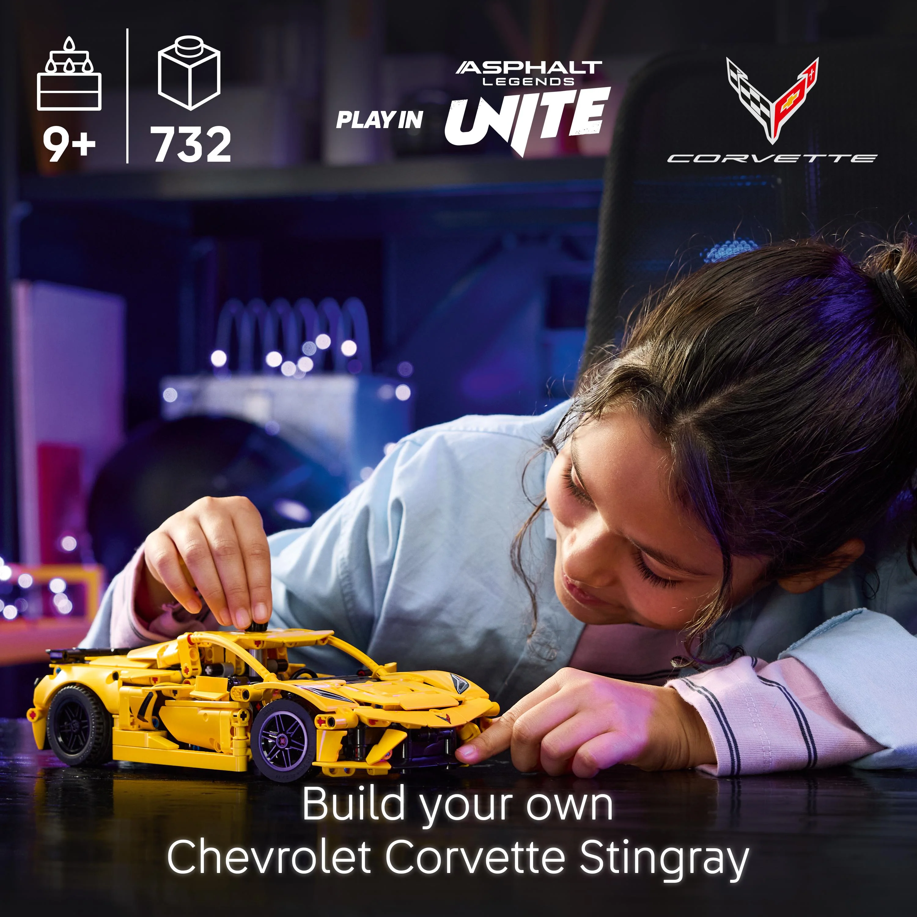 LEGO 42205 Technic Chevrolet Corvette Stingray Car Toy Set - Image 8
