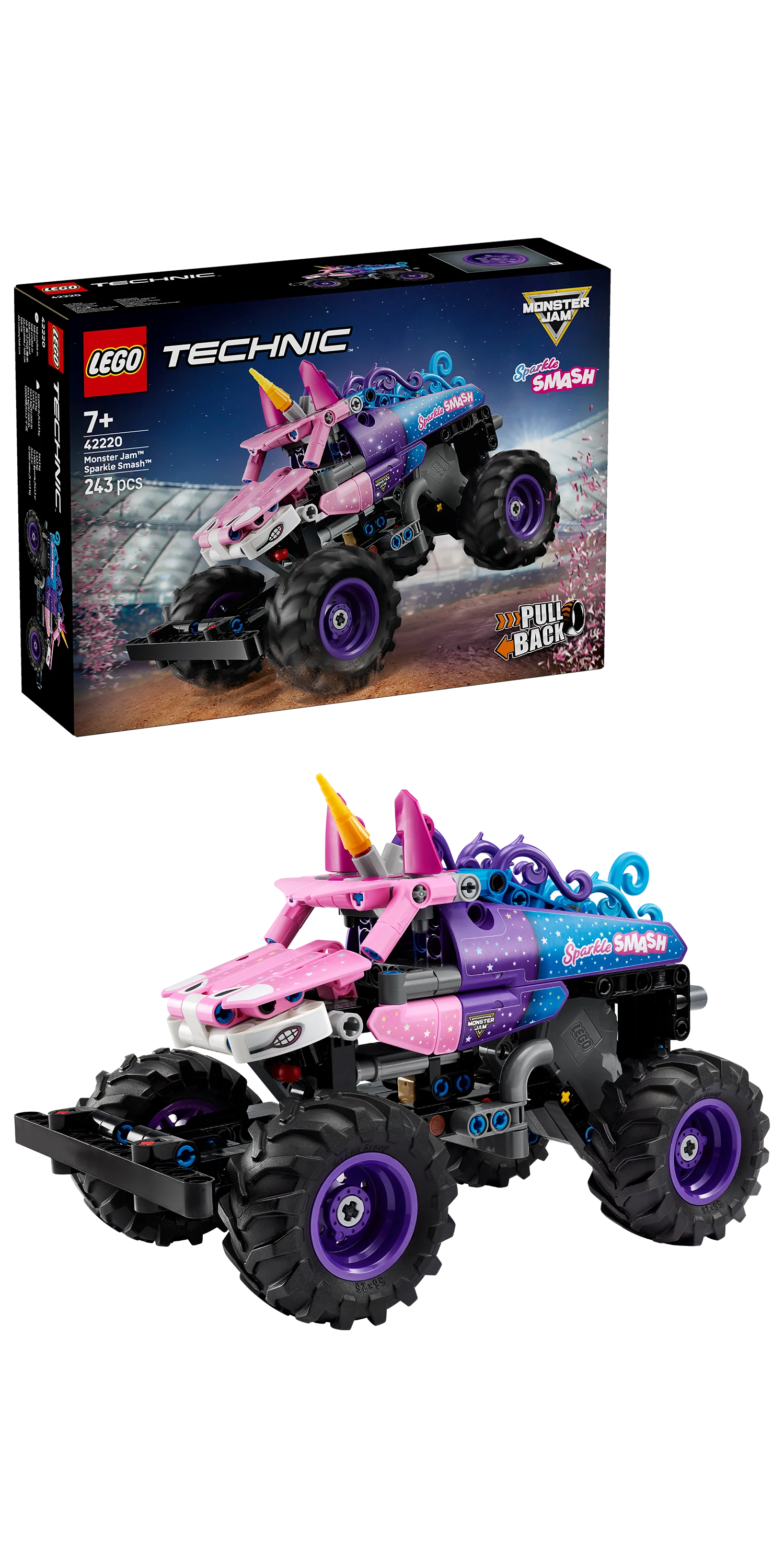 LEGO 42220 Technic Monster Jam Sparkle Smash PullBack - Image 4
