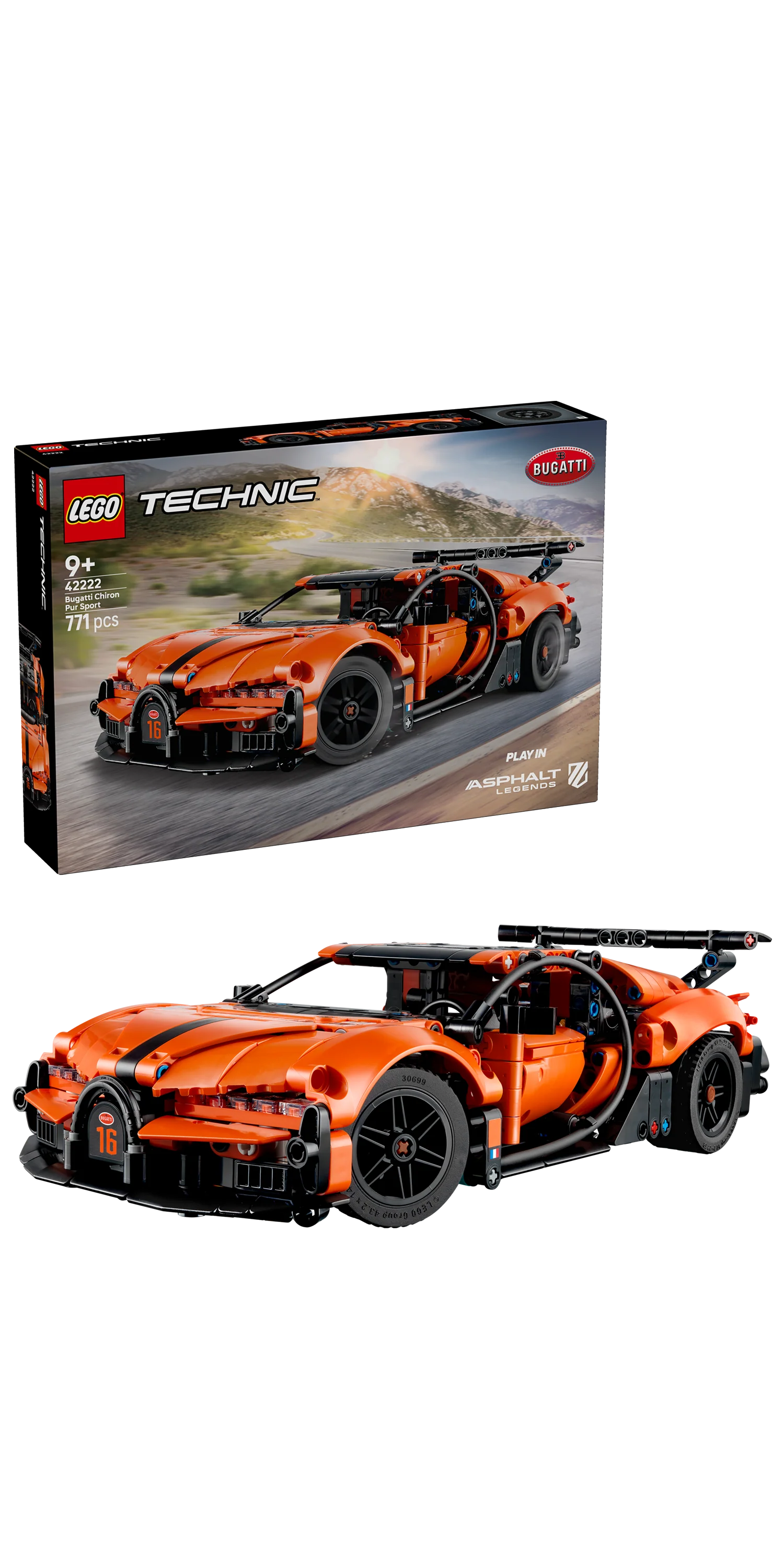 LEGO 42222 Technic Bugatti Chiron Pur Sport Hypercar - Image 2