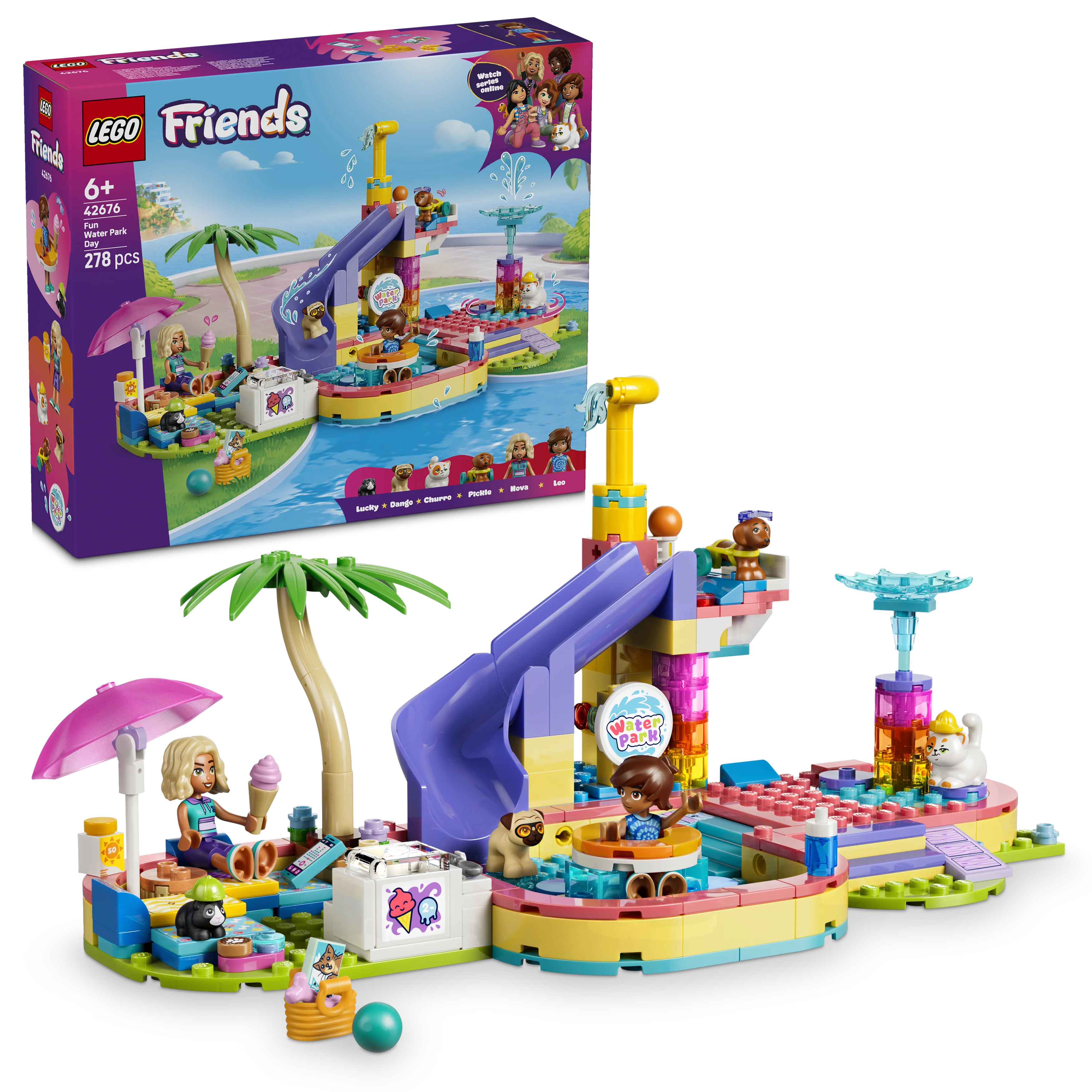 LEGO 42676 Friends Fun Water Park Day Building Toy Playset - Image 4