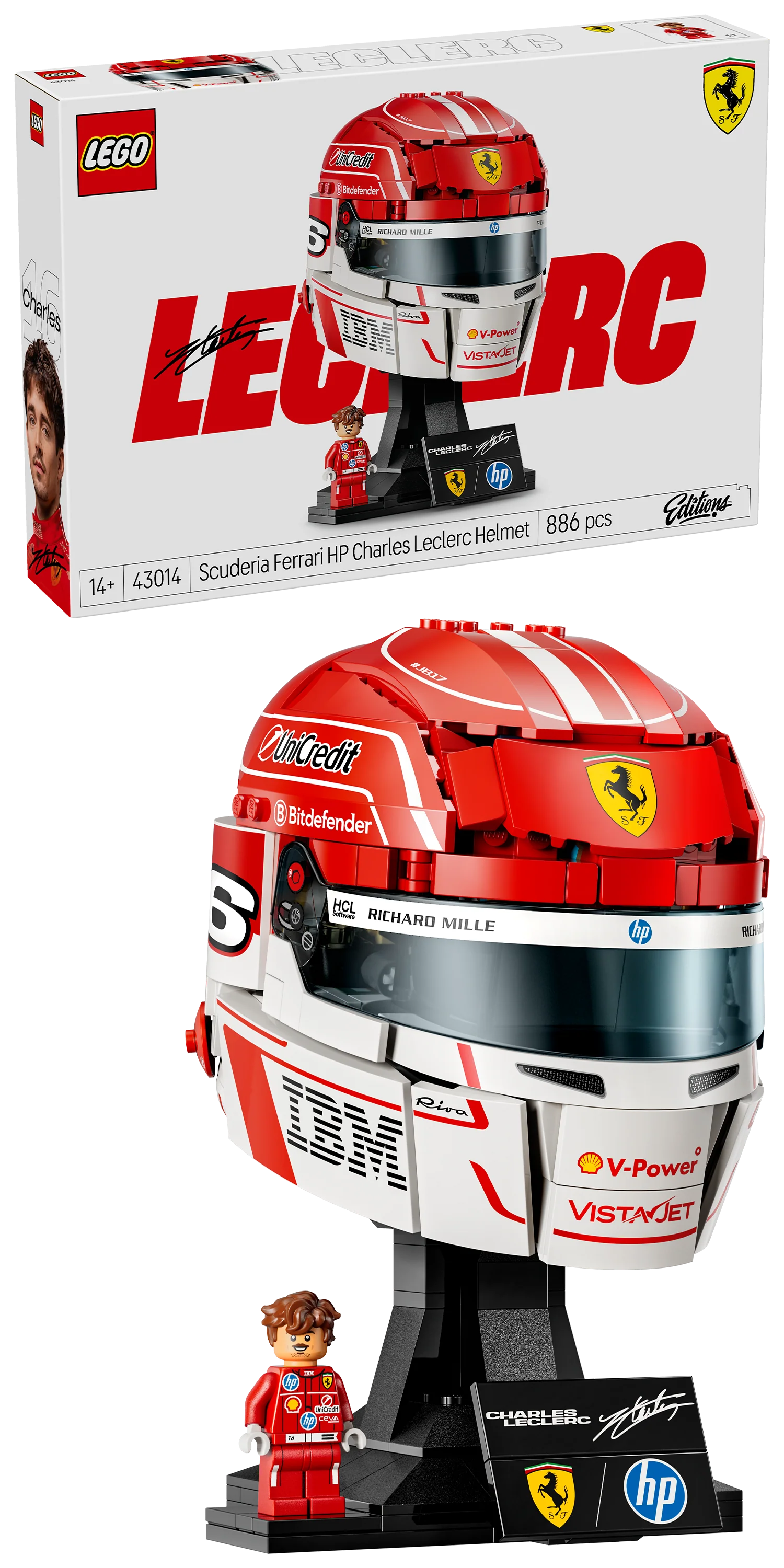 LEGO 43014 Editions Formula 1 Scuderia Ferrari HP Charles Leclerc Helmet
