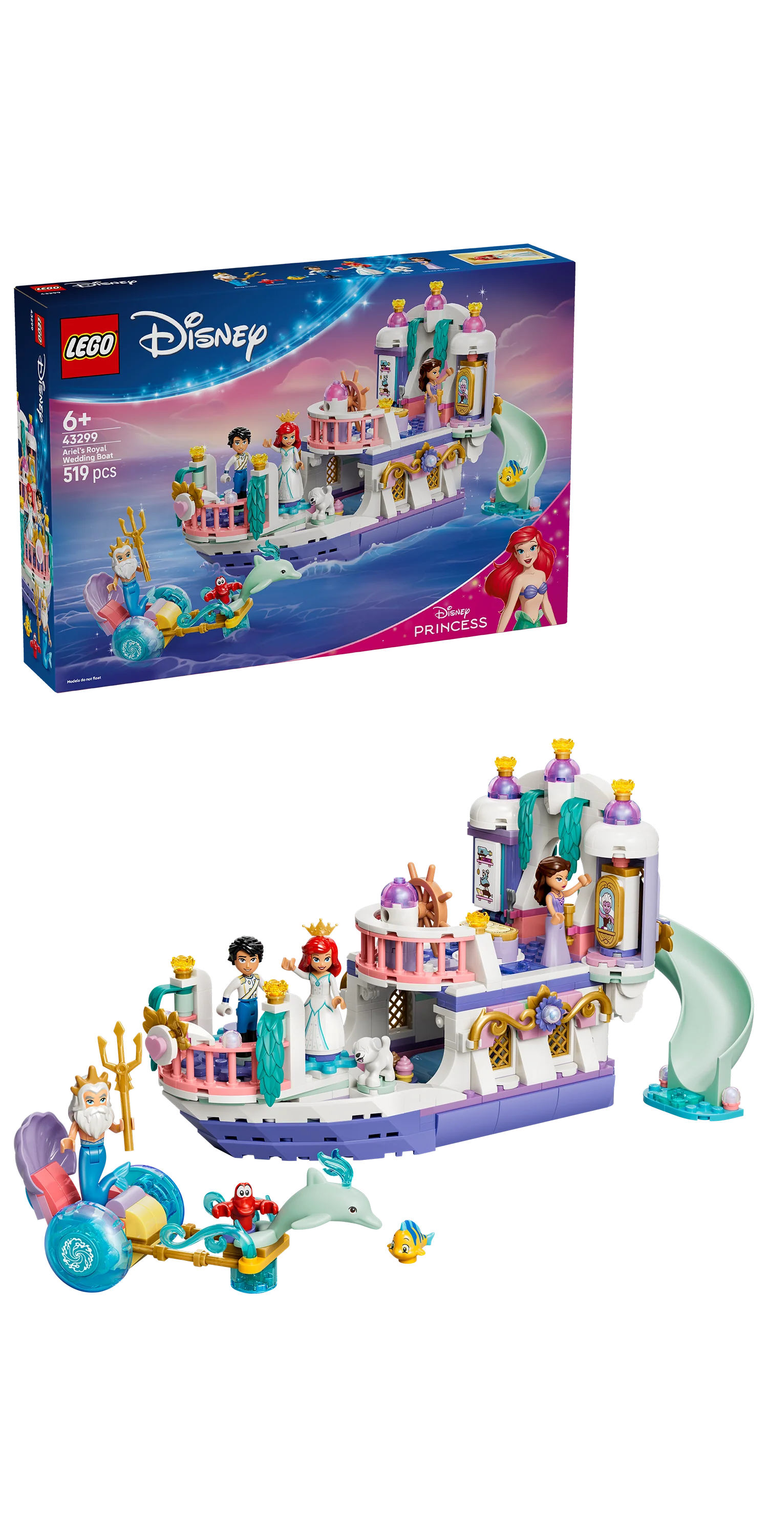 LEGO 43299Disney Princess Ariel’s Royal Wedding Boat - Image 2