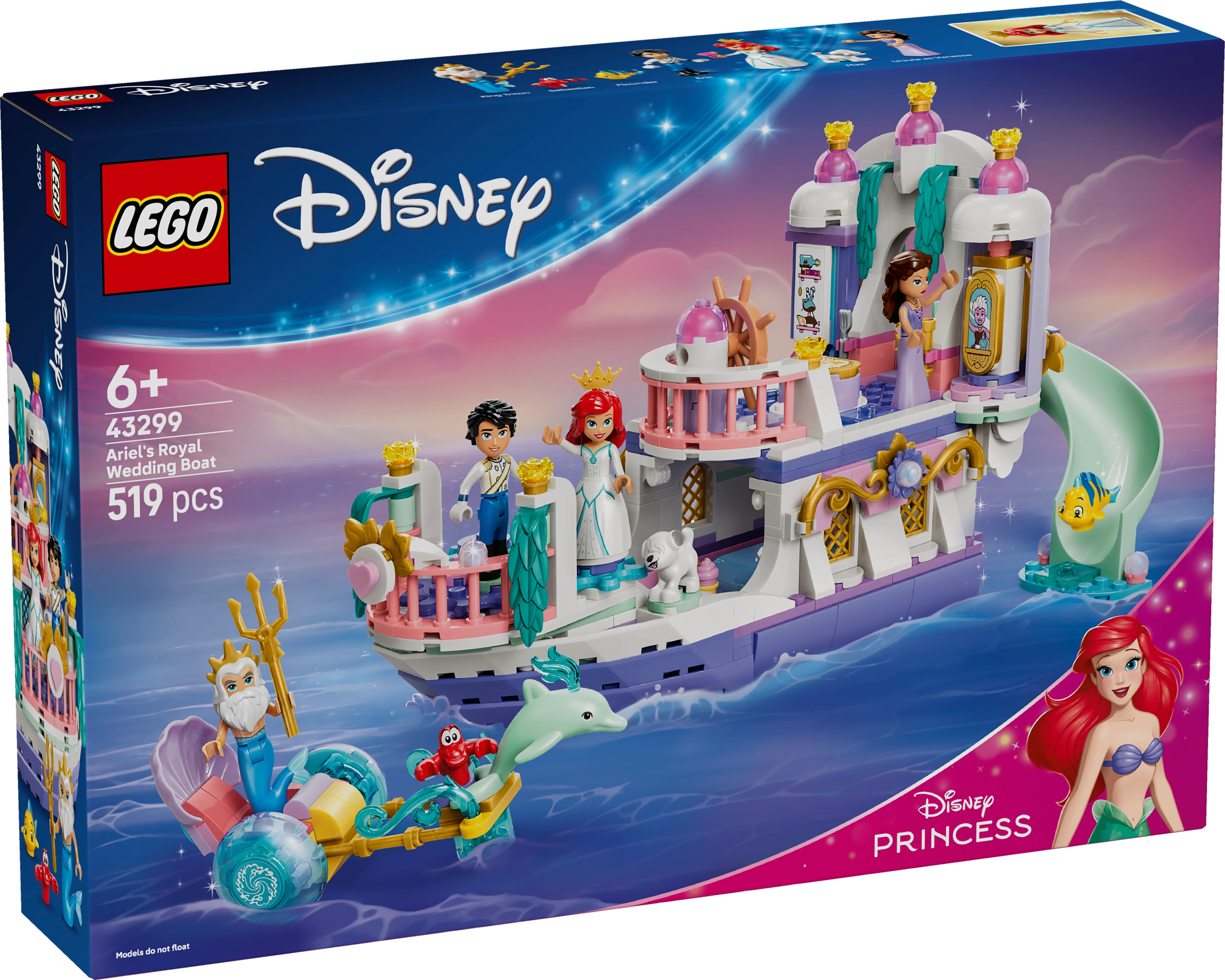 LEGO 43299Disney Princess Ariel’s Royal Wedding Boat - Image 4