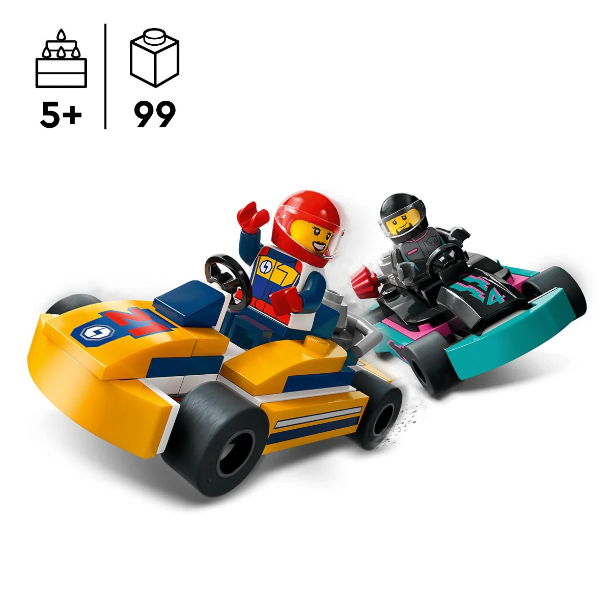 LEGO 60400 City Go-Karts and Race Drivers Vehicle Toys Set - Image 3