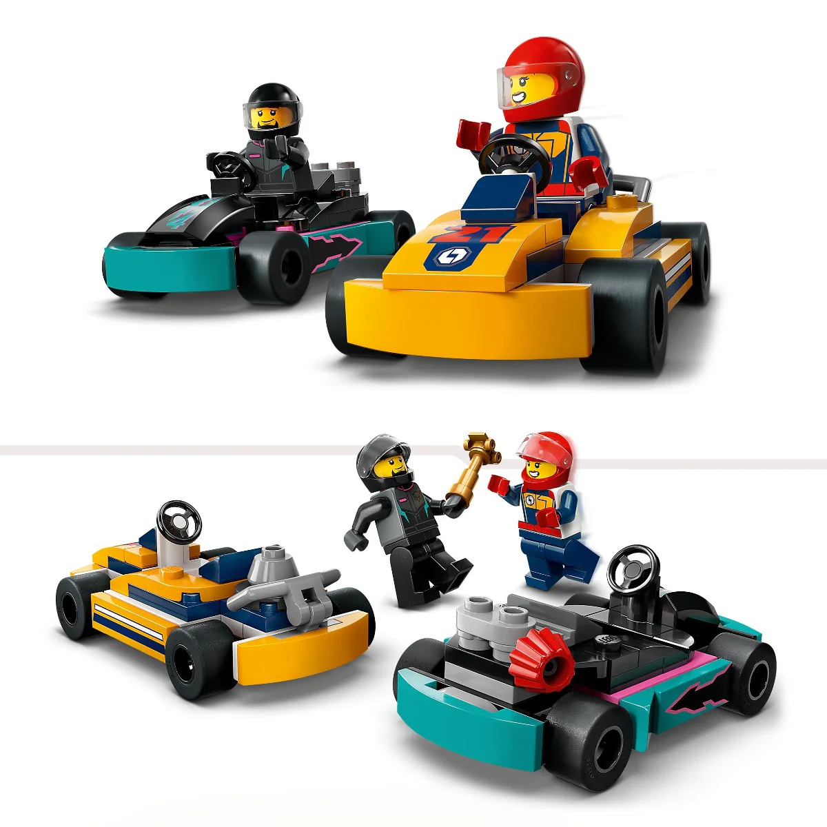 LEGO 60400 City Go-Karts and Race Drivers Vehicle Toys Set - Image 4