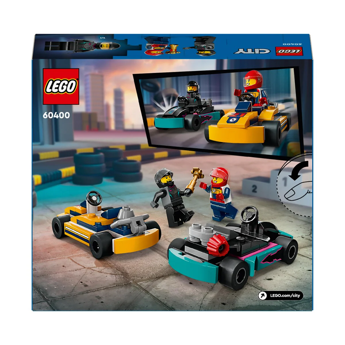 LEGO 60400 City Go-Karts and Race Drivers Vehicle Toys Set - Image 8