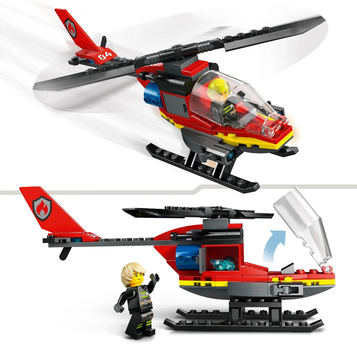 LEGO 60411 City Fire Rescue Helicopter Toy Vehicle Set - Image 4