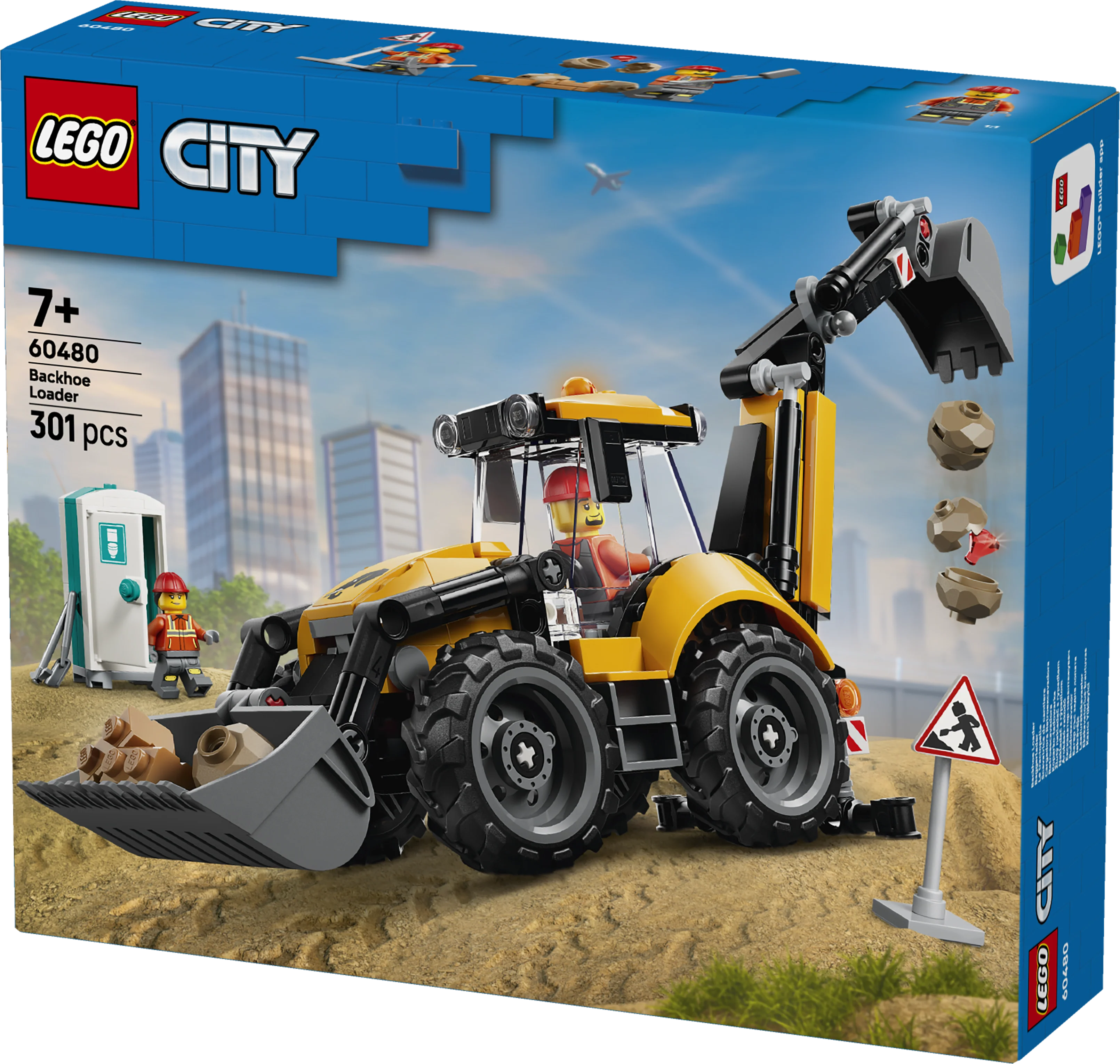 LEGO 60480 City Yellow Backhoe Loader - Construction Toy - Image 3