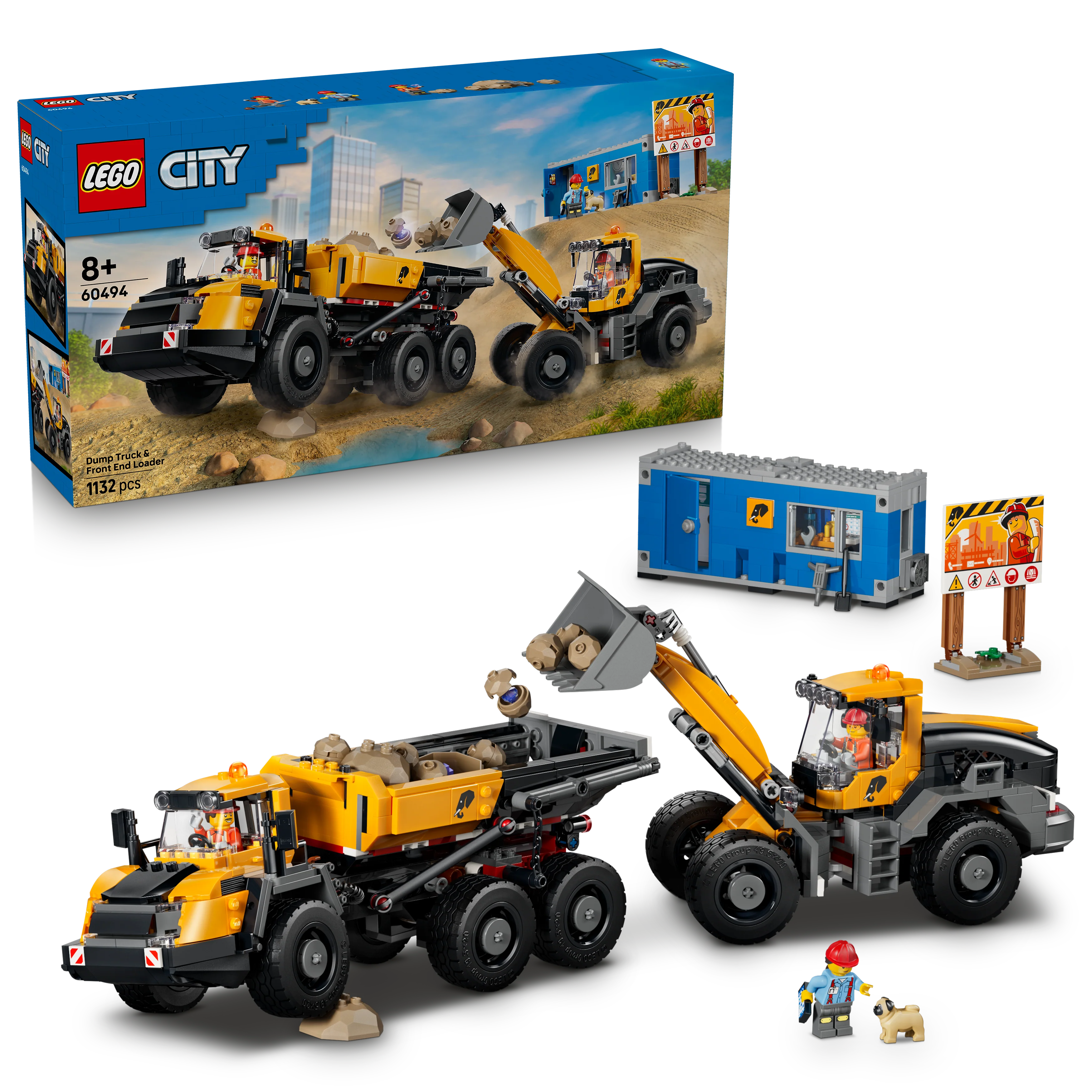 LEGO 60494 City Dump Truck & Front End Loader - Construction Toy - Image 3