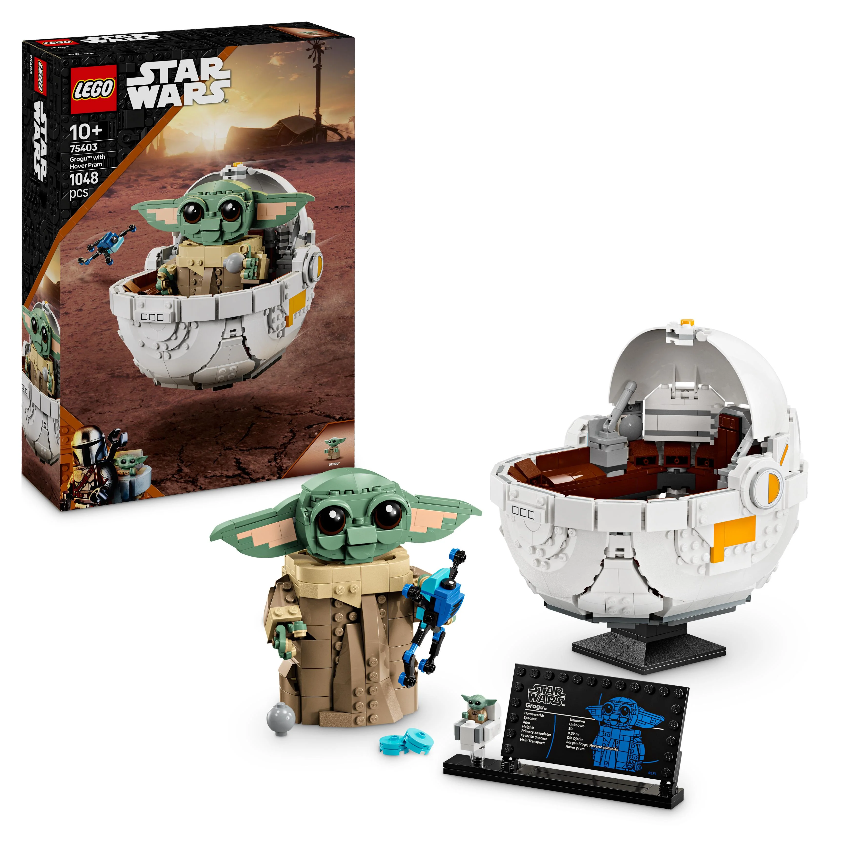 LEGO 75403 Star Wars: The Mandalorian Grogu with Hover Pram Building Toy - Image 2