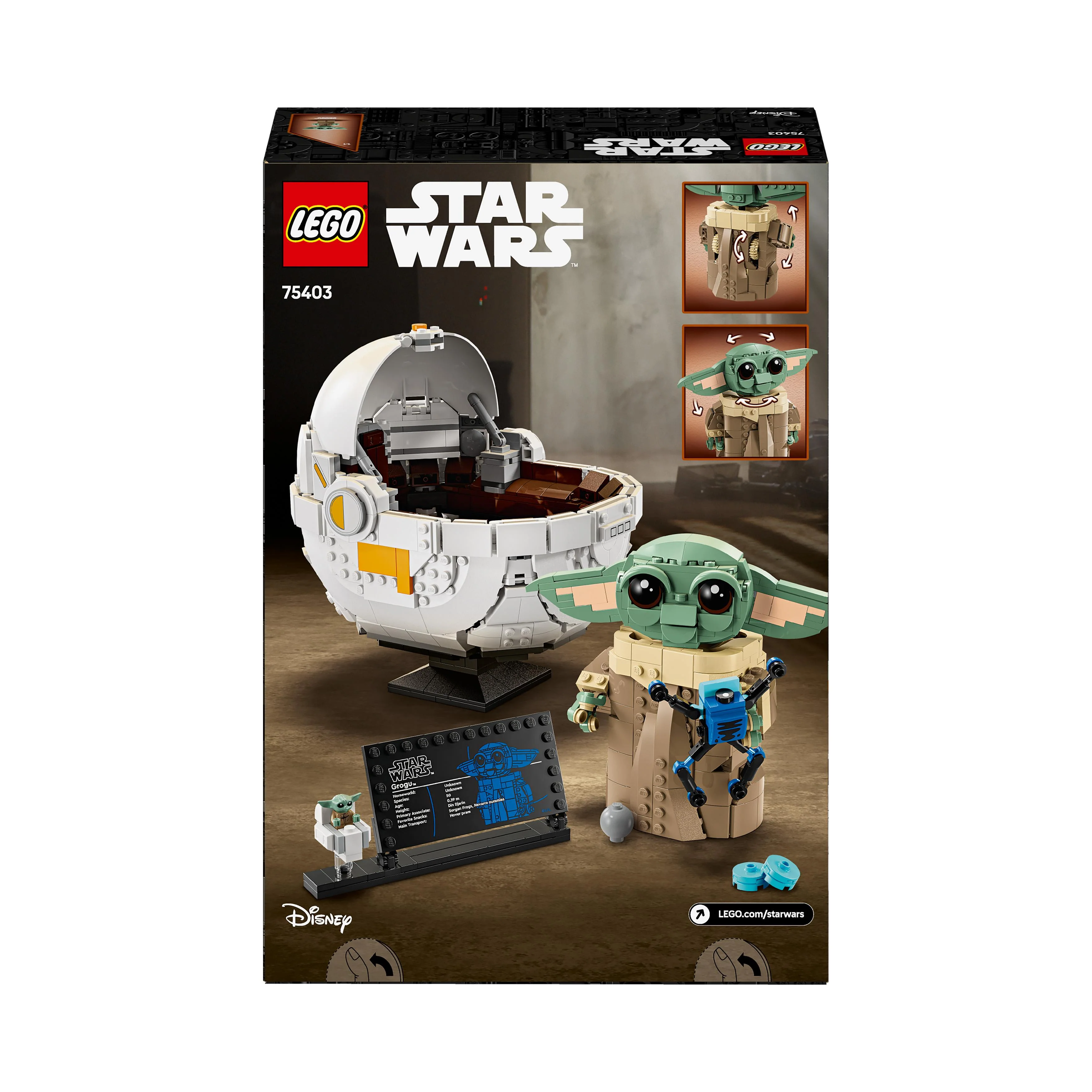 LEGO 75403 Star Wars: The Mandalorian Grogu with Hover Pram Building Toy - Image 8