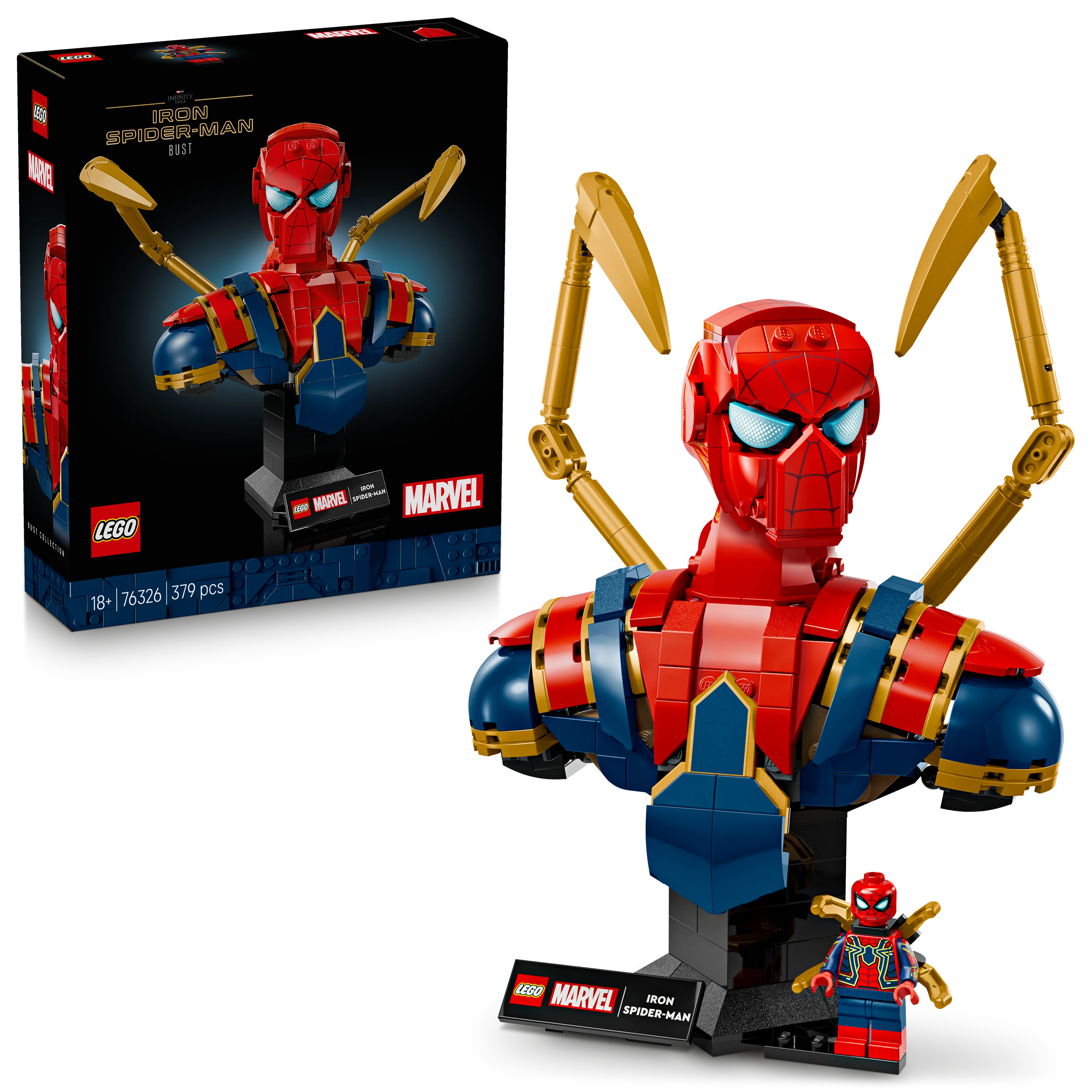 LEGO 76326 Marvel Iron Spider-Man Bust Collectible Adult Building Set - Image 4