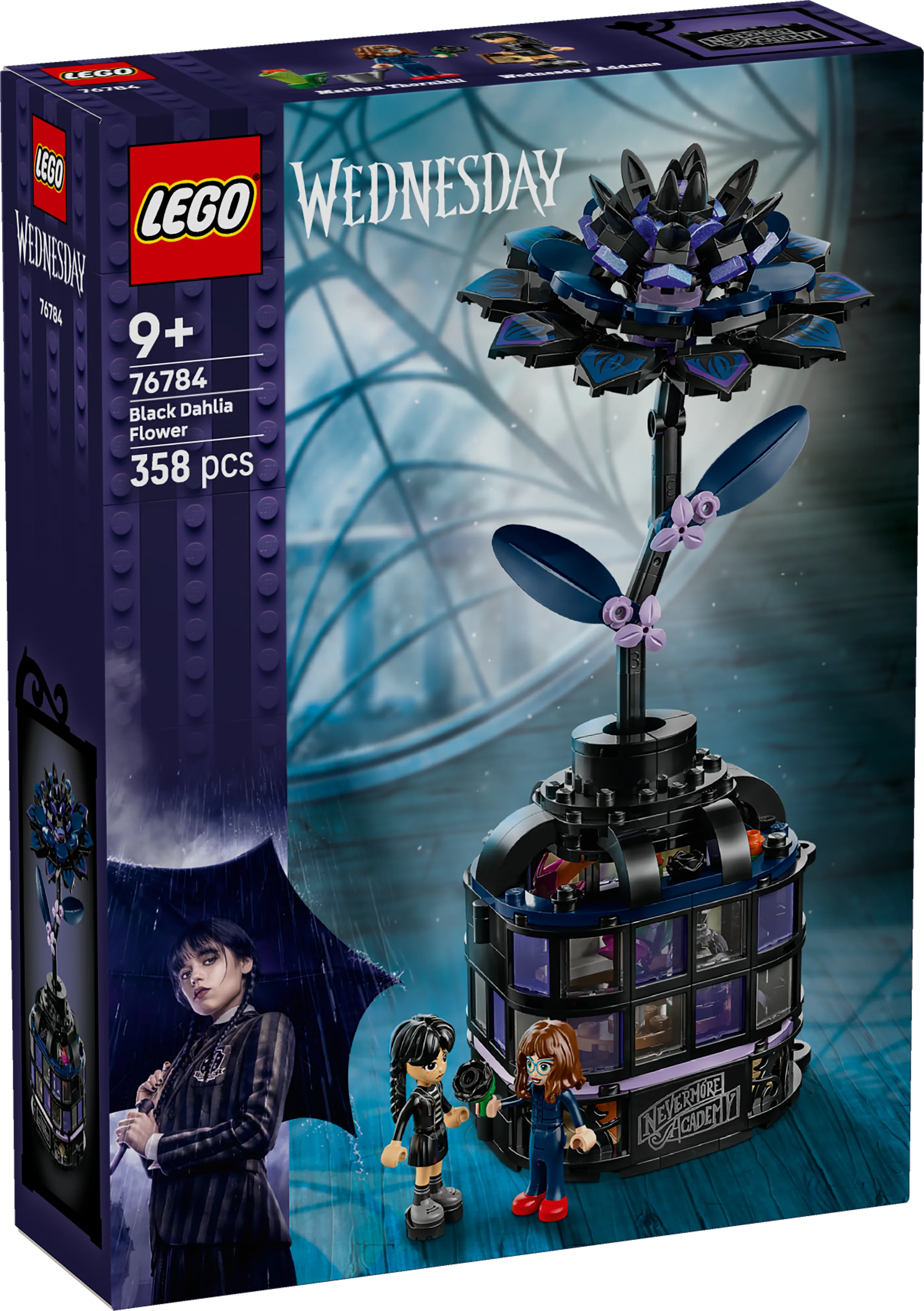 LEGO 76784 Wednesday Black Dahlia Flower Halloween Gift, Faux Plant Room Decor - Image 2