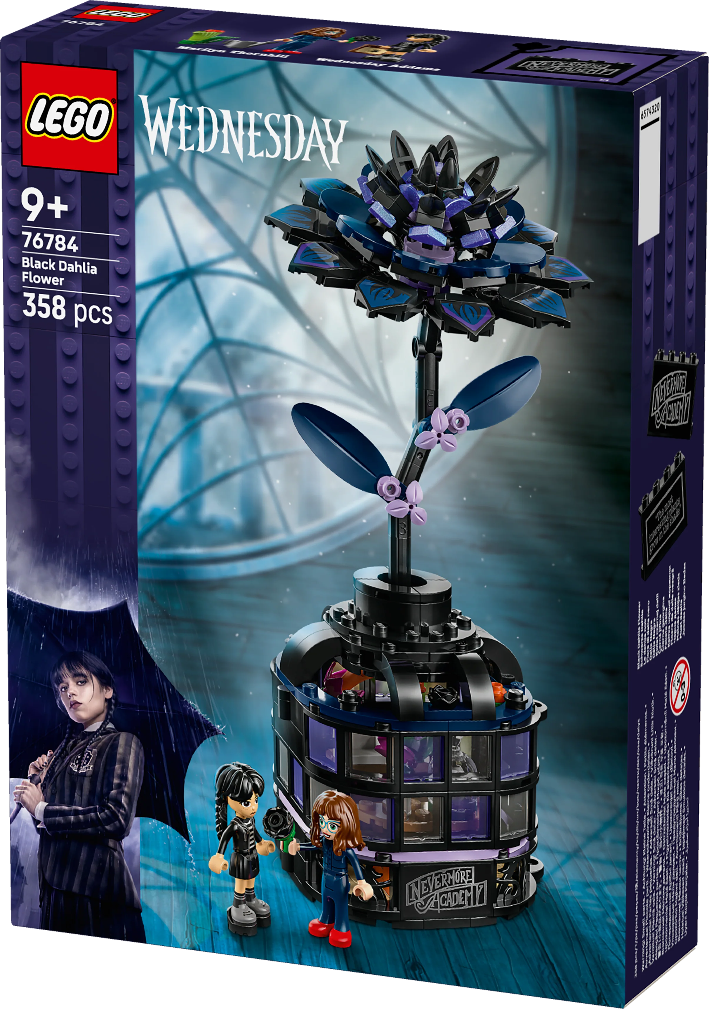 LEGO 76784 Wednesday Black Dahlia Flower Halloween Gift, Faux Plant Room Decor - Image 3