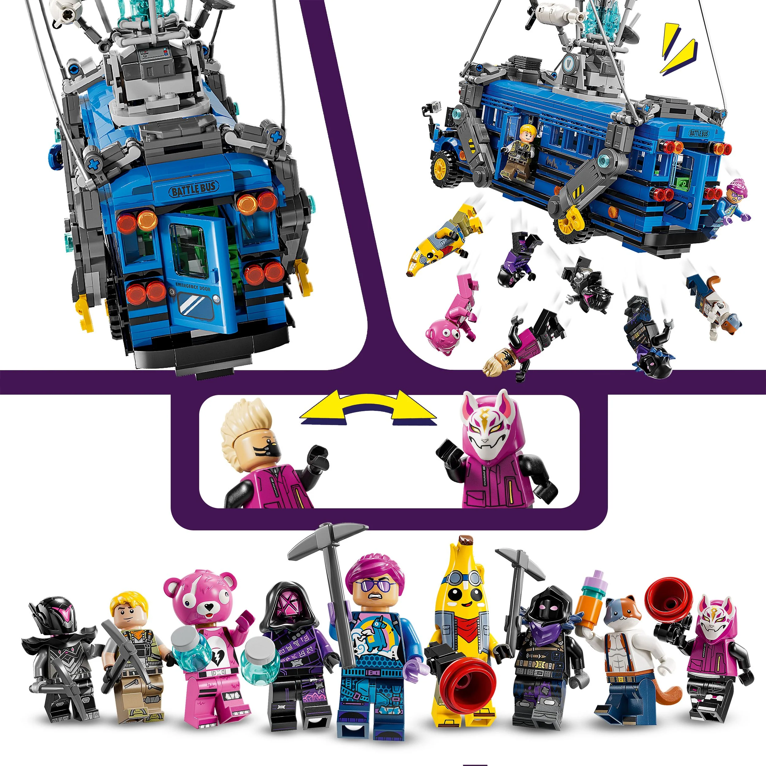 LEGO 77073 Fortnite Battle Bus Video Game Toy with Characters - Image 3