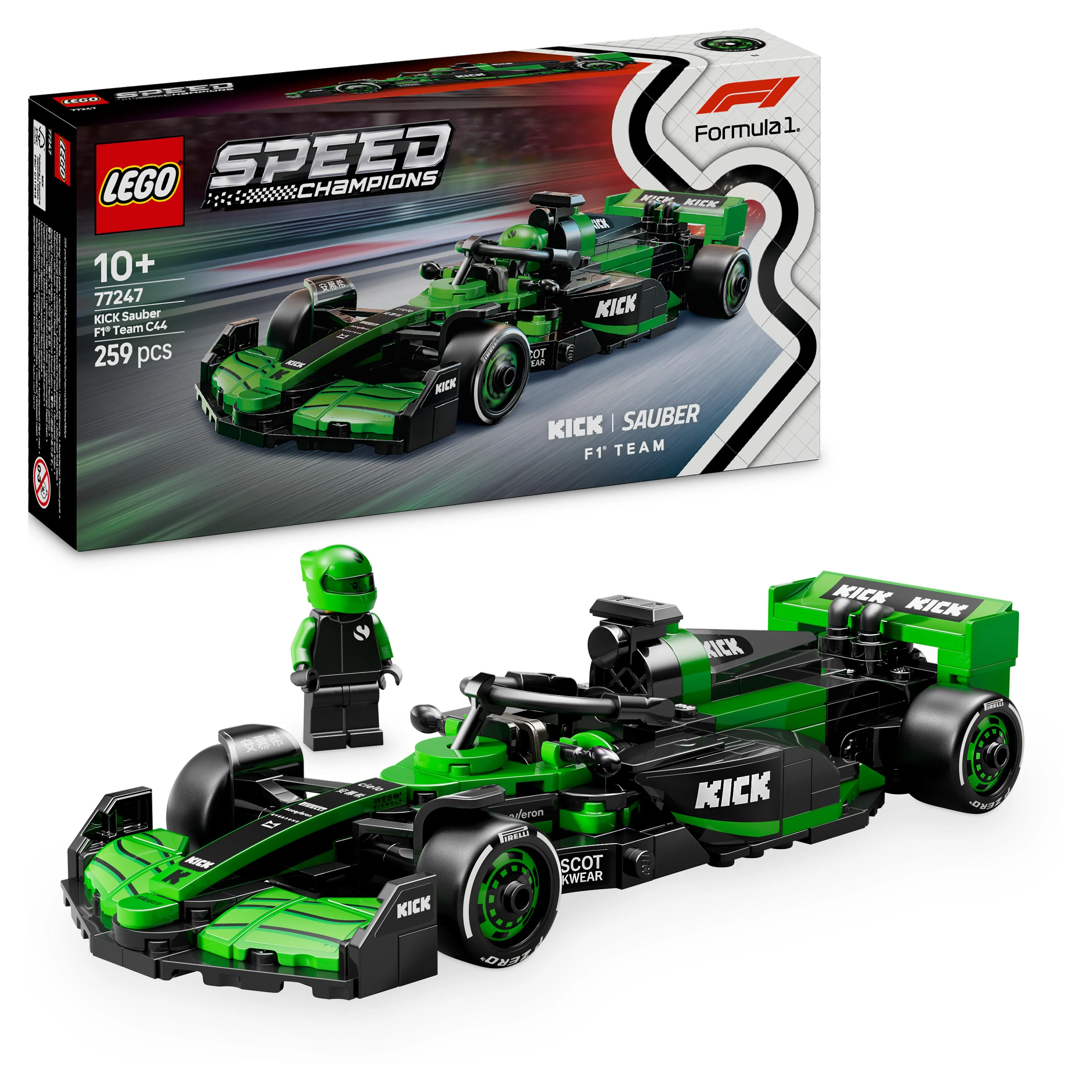 LEGO 77247 Speed Champions KICK Sauber F1 Team C44 Race Car Toy - Image 5